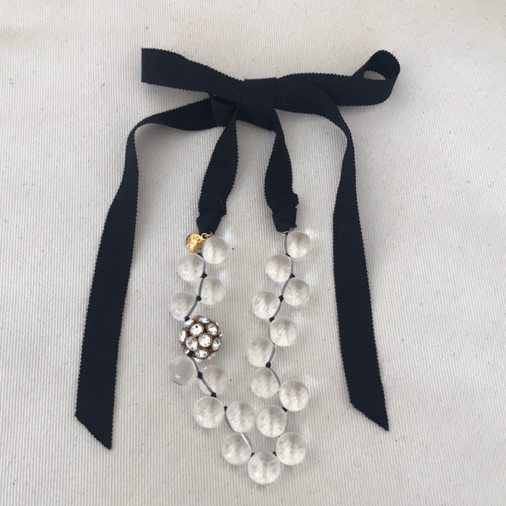 J CREW clear glass tie necklace